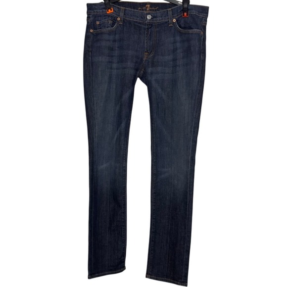 7 For All Mankind Roxanne Skinny Jeans Women's 32 Dark Wash Premium Denim - Picture 6 of 11